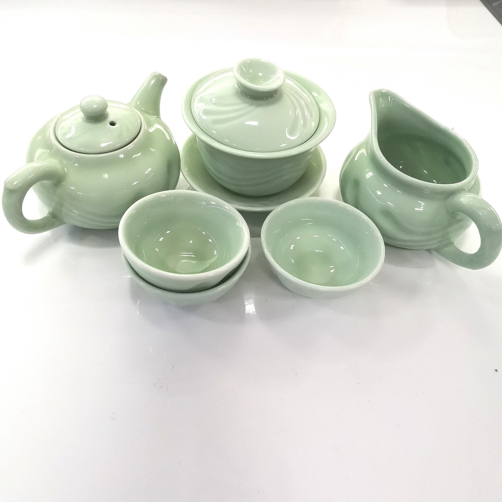 中国　紫砂　朱泥　内白釉　瓜形碗　煎茶器五客　V　R6674E 商品详情- 家顺电器